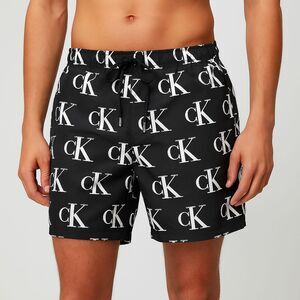Calvin Klein Swim Shorts Black White CK Logo Mesh Liner Size S Pre-Owned